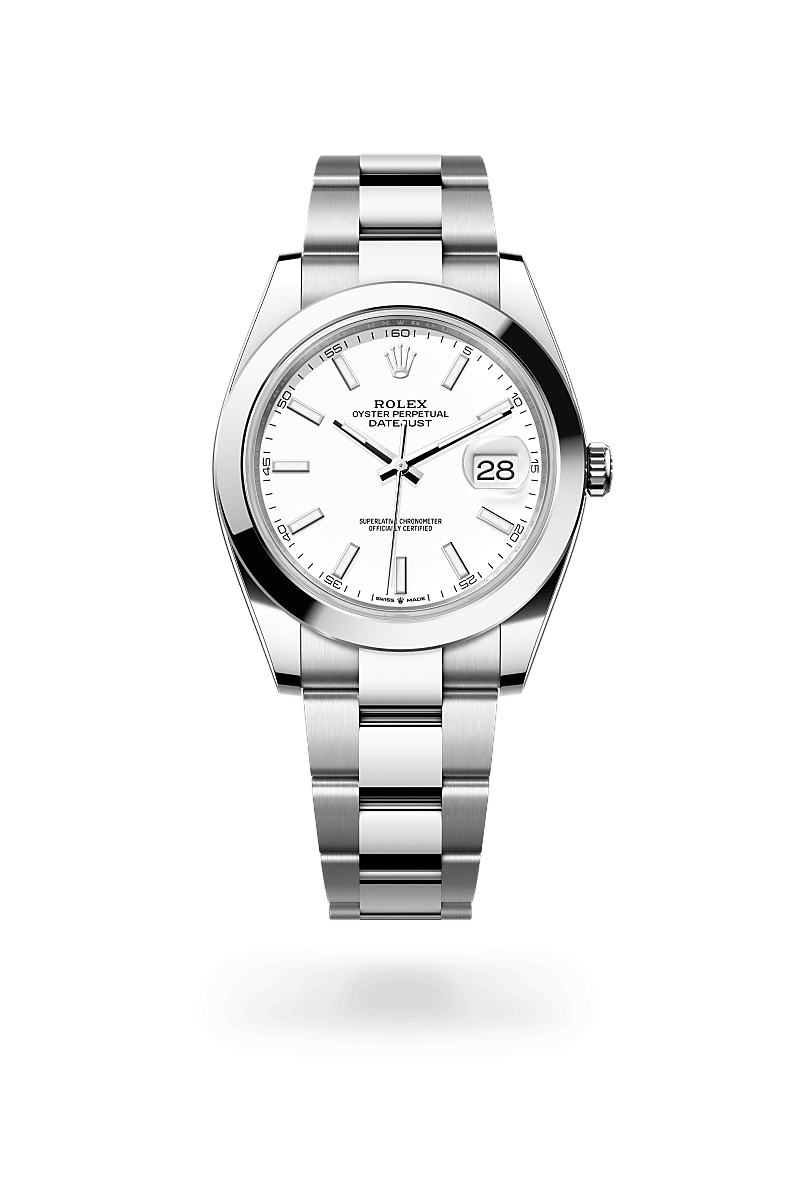 rolex DATEJUST front view in Oystersteel, M126300-0005 - Unowatch