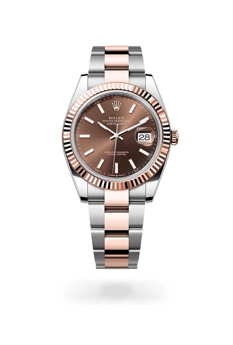 에버로즈 롤레조 - 오이스터스틸과 에버로즈 골드의 조합 소재의 롤렉스 DATEJUST 정면, M126331-0001 - 우노와치