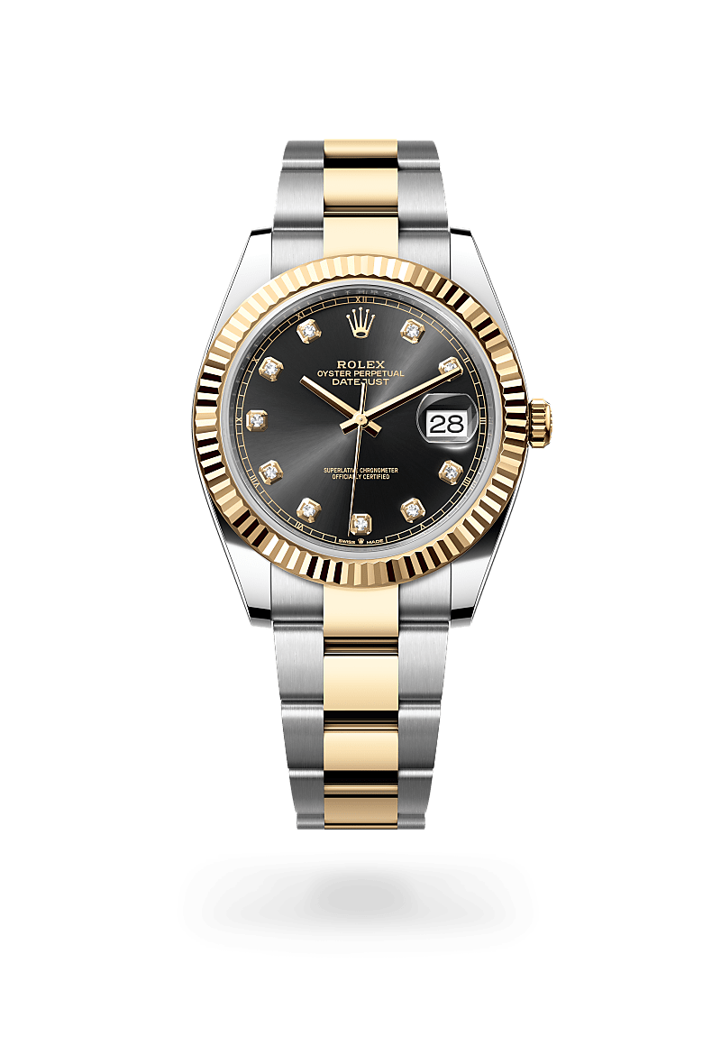 옐로우 롤레조 – 오이스터스틸과 옐로우 골드의 조합 소재의 롤렉스 DATEJUST 정면, M126333-0005 - 우노와치