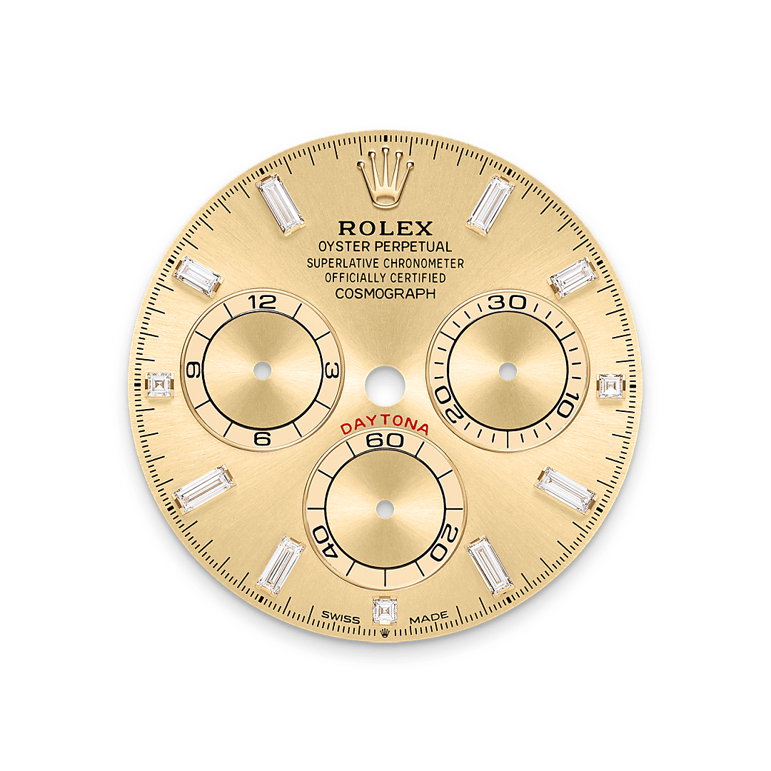 rolex Cosmograph Daytona dial in 18 ct yellow gold with lugs set with diamonds, M126598TBR-0001 - Unowatch