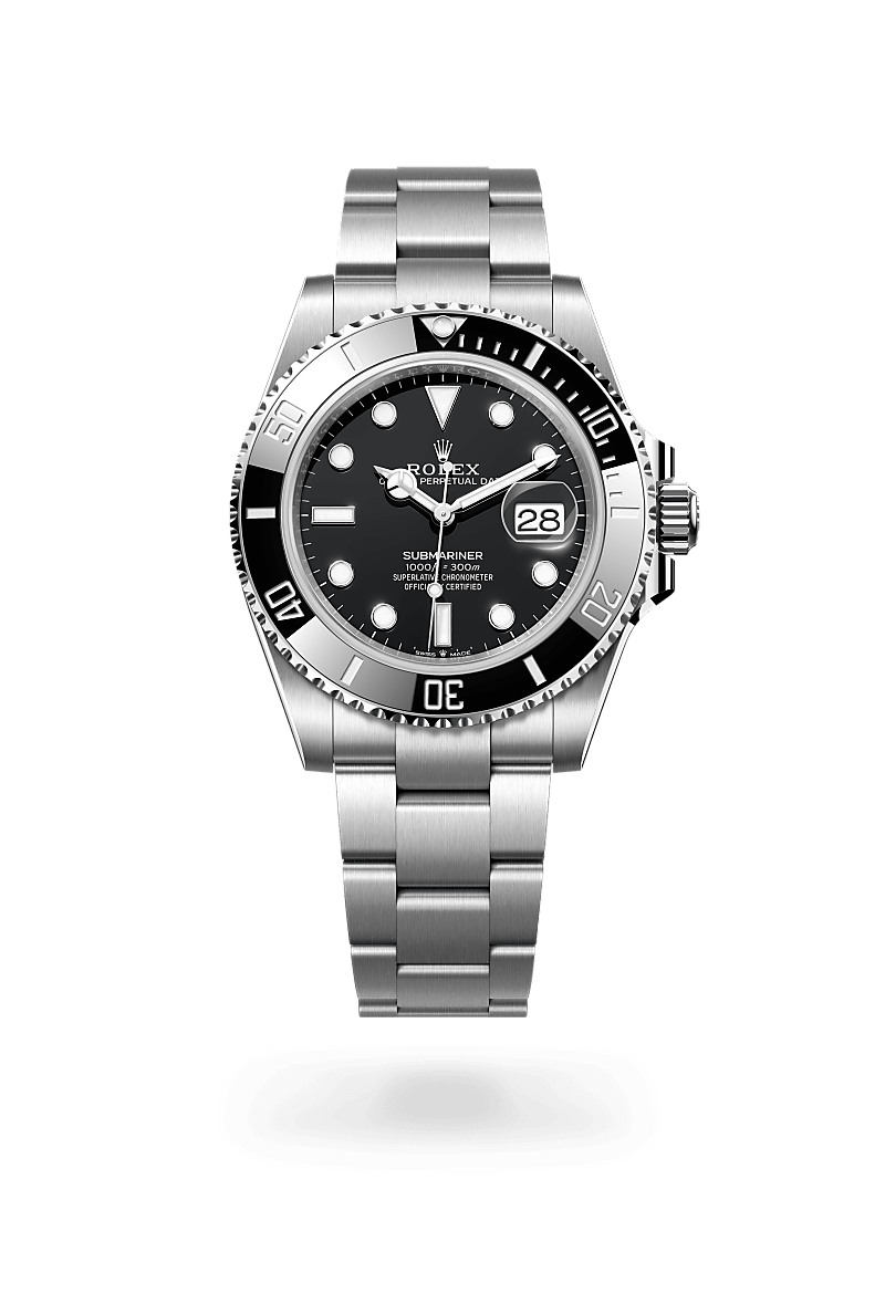 rolex SUBMARINER front view in Oystersteel, M126610LN-0001 - Unowatch