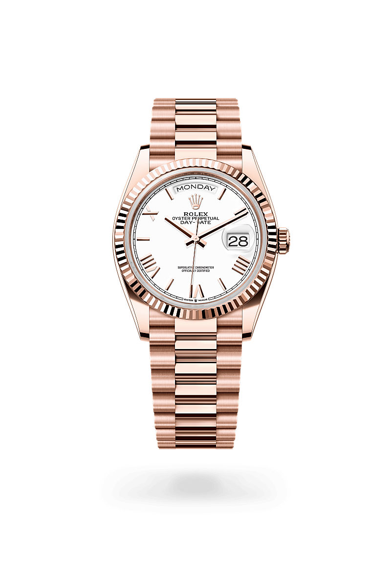 rolex DAY-DATE in 18 ct Everose gold, M128235-0070 - Uno Watch