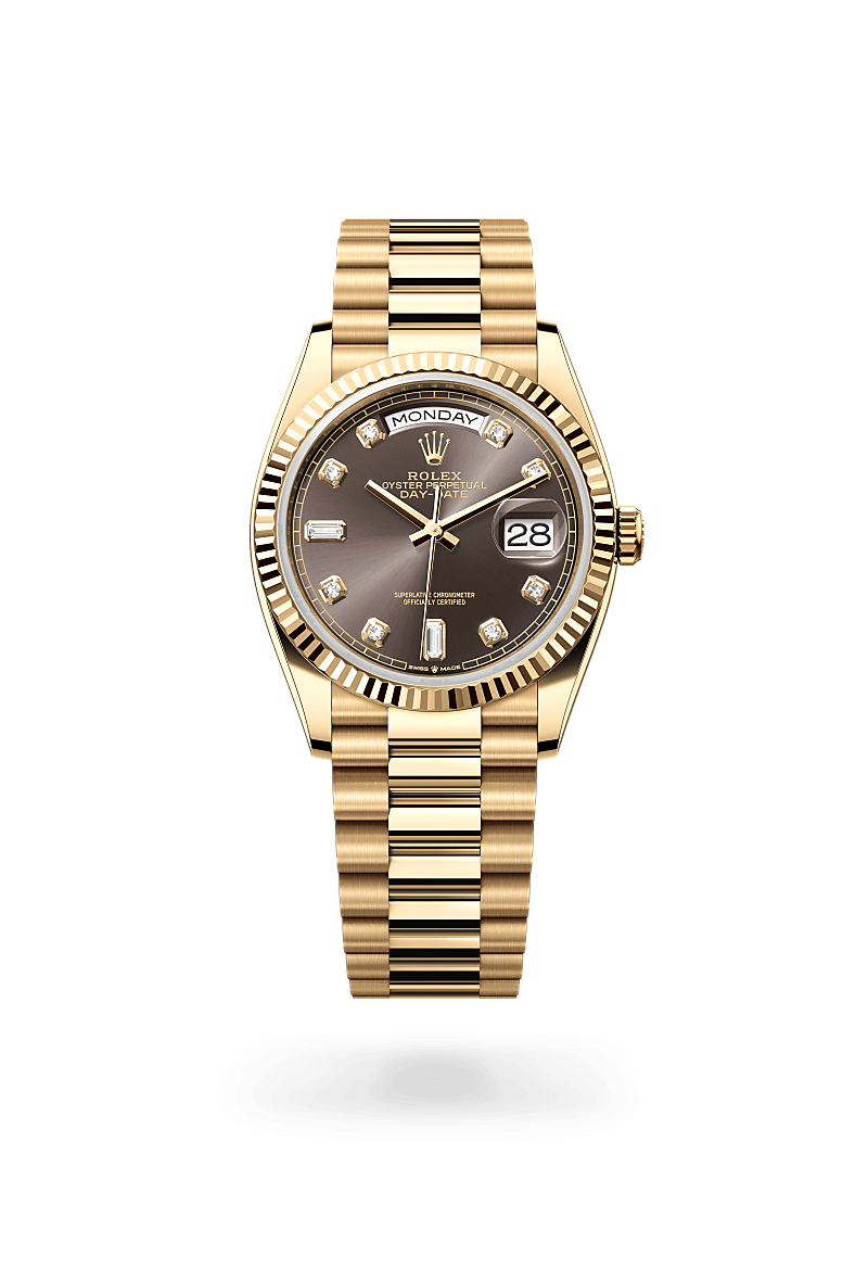 rolex DAY-DATE in 18 ct yellow gold, M128238-0022 - Uno Watch