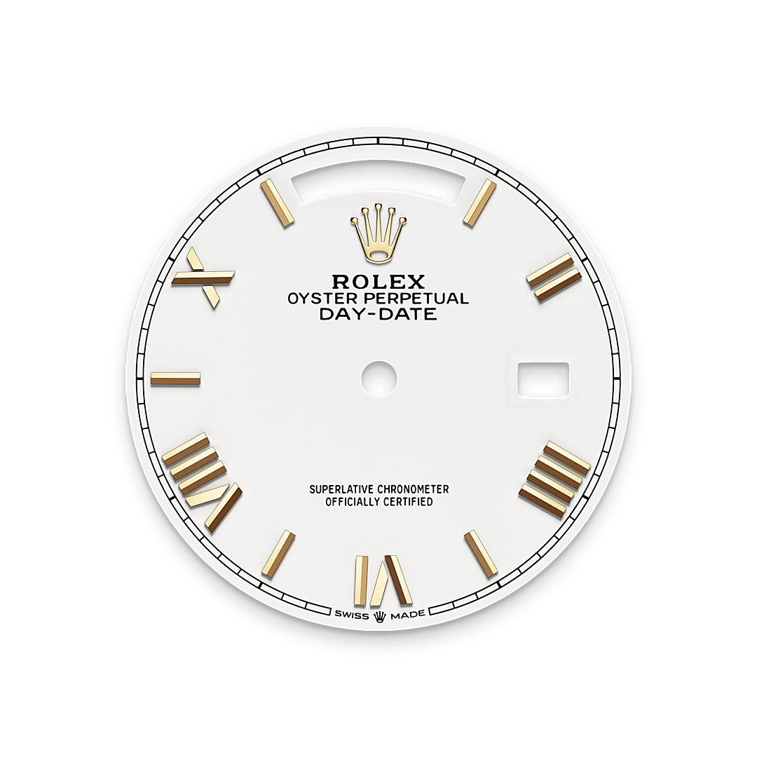 rolex Day-Date 36 dial in 18 ct yellow gold, M128238-0113 - Unowatch