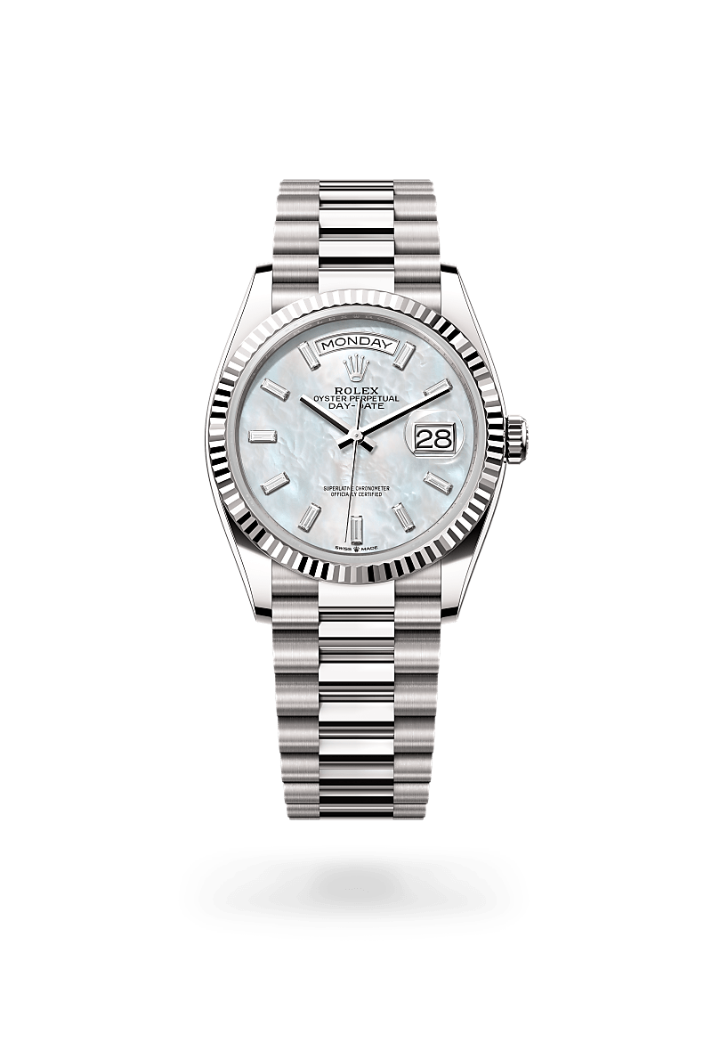 rolex DAY-DATE in 18 ct white gold, M128239-0065 - Uno Watch