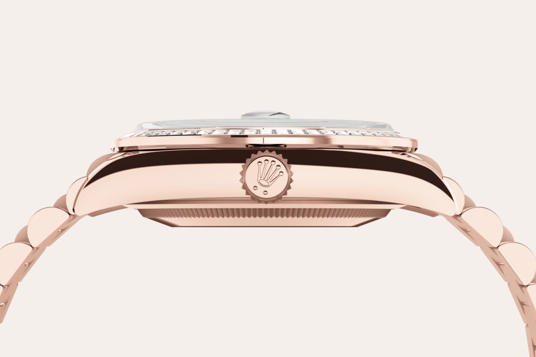 rolex DAY-DATE in 18 ct Everose gold, M128395TBR-0032 - Uno Watch