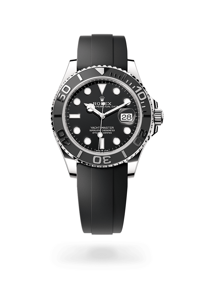 18캐럿 화이트 골드 소재의 롤렉스 YACHT-MASTER 정면, M226659-0002 - 우노와치