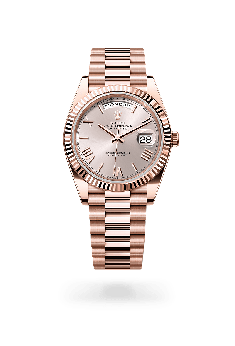 rolex DAY-DATE in 18 ct Everose gold, M228235-0001 - Uno Watch