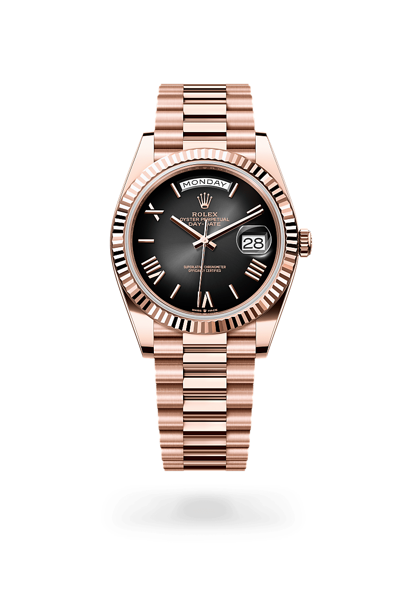 rolex DAY-DATE in 18 ct Everose gold, M228235-0055 - Uno Watch