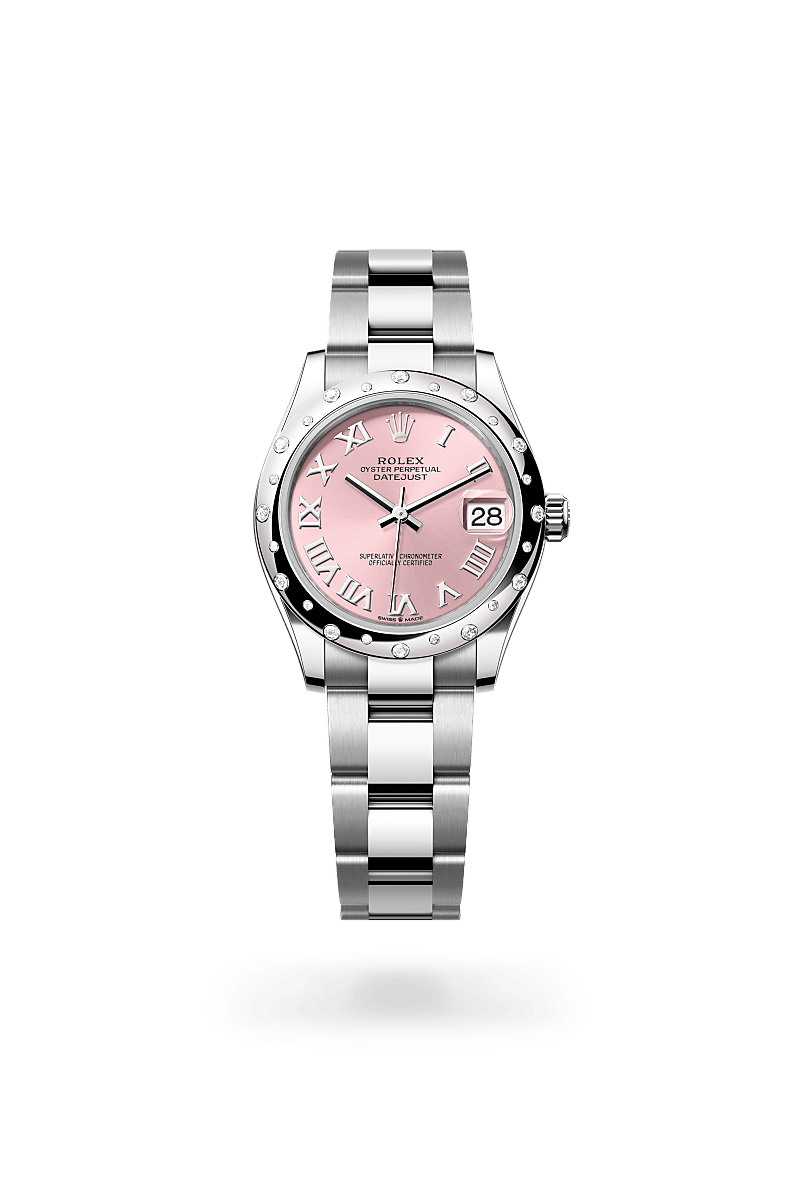 화이트 롤레조 – 오이스터스틸과 화이트 골드의 조합 소재의 롤렉스 DATEJUST 정면, M278344RBR-0021 - 우노와치