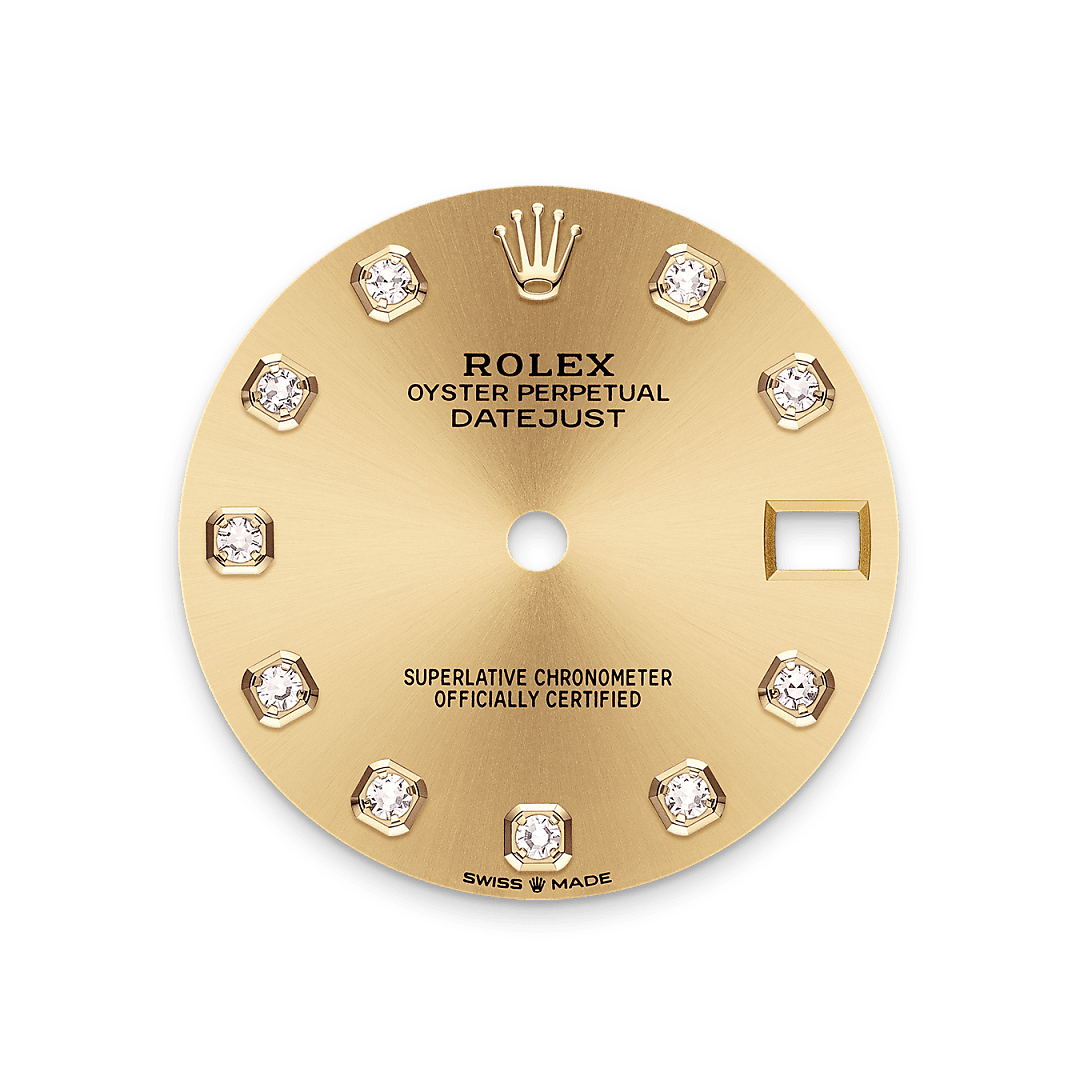 rolex Datejust 31 dial in Yellow Rolesor - combination of Oystersteel and yellow gold, M278383RBR-0025 - Unowatch