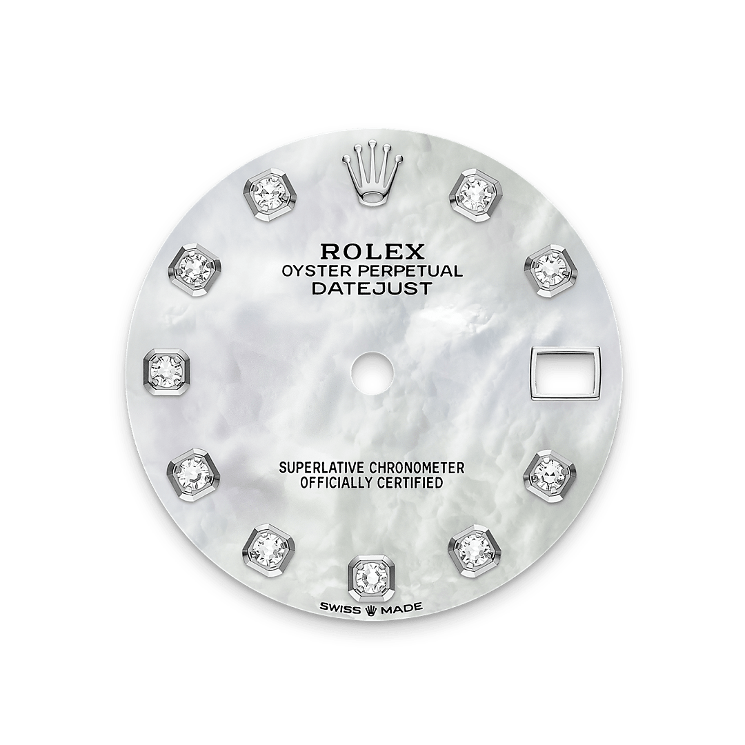 rolex Datejust 31 dial in White Rolesor - combination of Oystersteel and white gold, M278384RBR-0008 - Unowatch