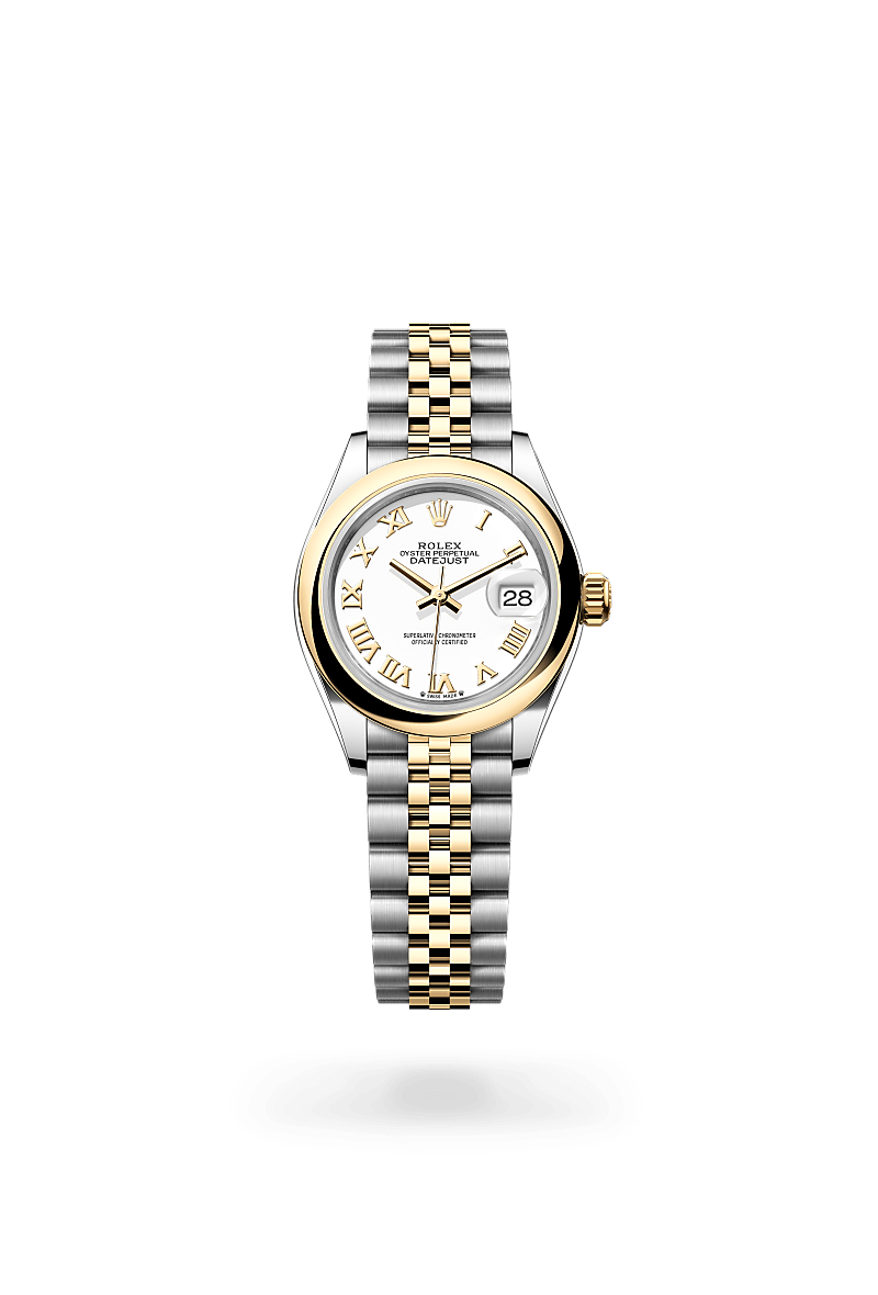 옐로우 롤레조 – 오이스터스틸과 옐로우 골드의 조합 소재의 롤렉스 LADY-DATEJUST 정면, M279163-0023 - 우노와치