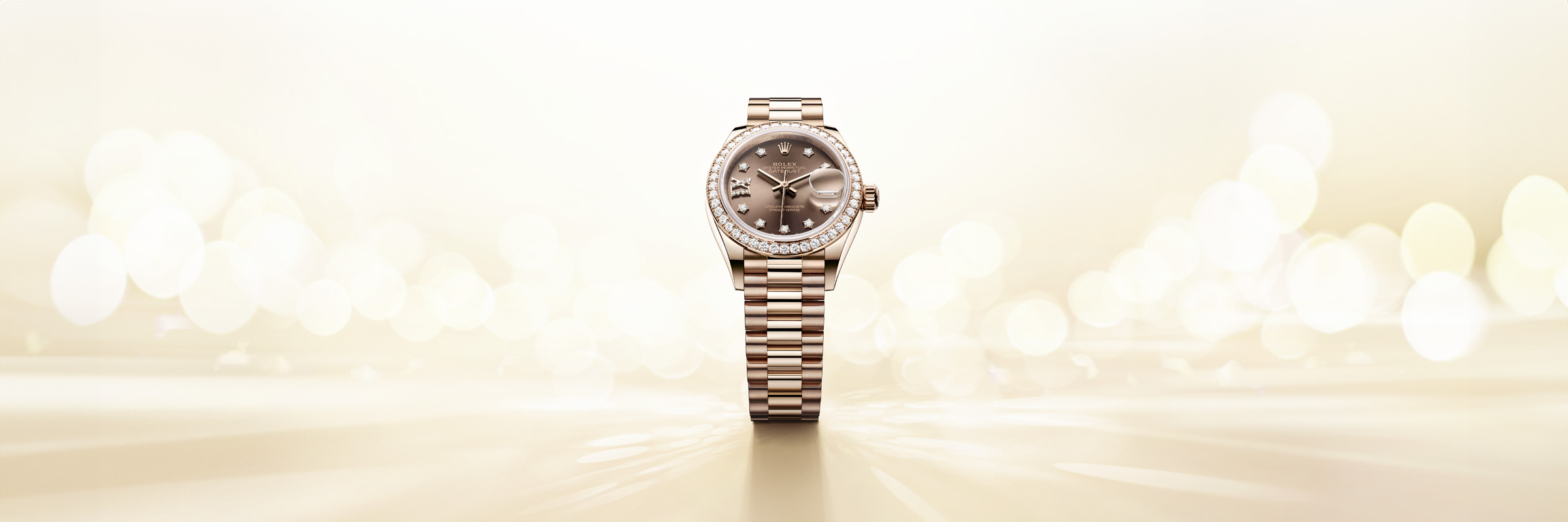 rolex LADY-DATEJUST in 18 ct yellow gold with case sides and lugs set with diamonds, M279458RBR-0001 - Uno Watch